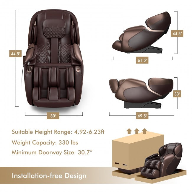 Fauteuil de Massage SL-Track Gravité Zéro Shiatsu Chaleur et Bluetooth