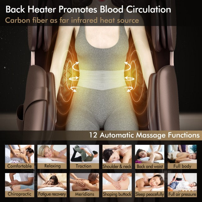 Fauteuil de Massage SL-Track Gravité Zéro Shiatsu Chaleur et Bluetooth