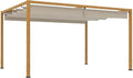 Outsunny Pergola Aluminium Retractable 4x3m Toit Polycarbonate Ajustable