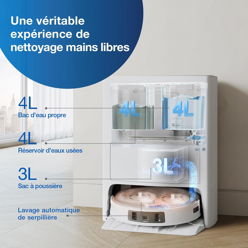 Ecovacs Deebot T20e Omni Robot Aspirateur Laveur Eau Chaude Station Omni