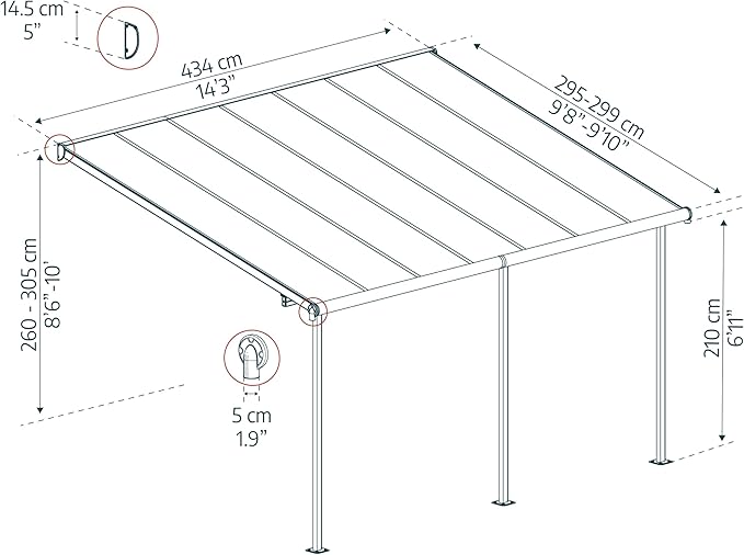 Palram Canopia Rondeo Kit Pergola Aluminium 3x4,3m
