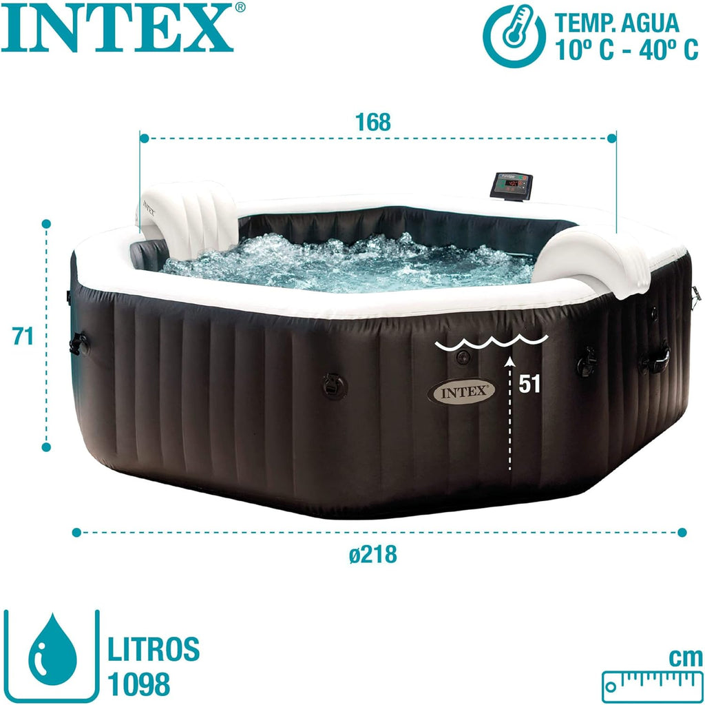 Intex PureSpa Plus 6 Personnes - Spa Gonflable 170 Jets 42°C