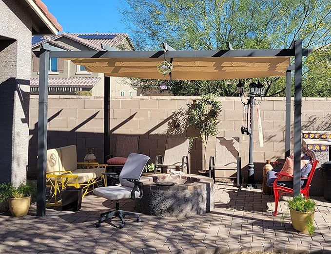 PURPLE LEAF 4x3m Pergola Aluminium Réglable avec Éclairage LED