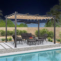 PURPLE LEAF 4x3m Pergola Aluminium Réglable avec Éclairage LED