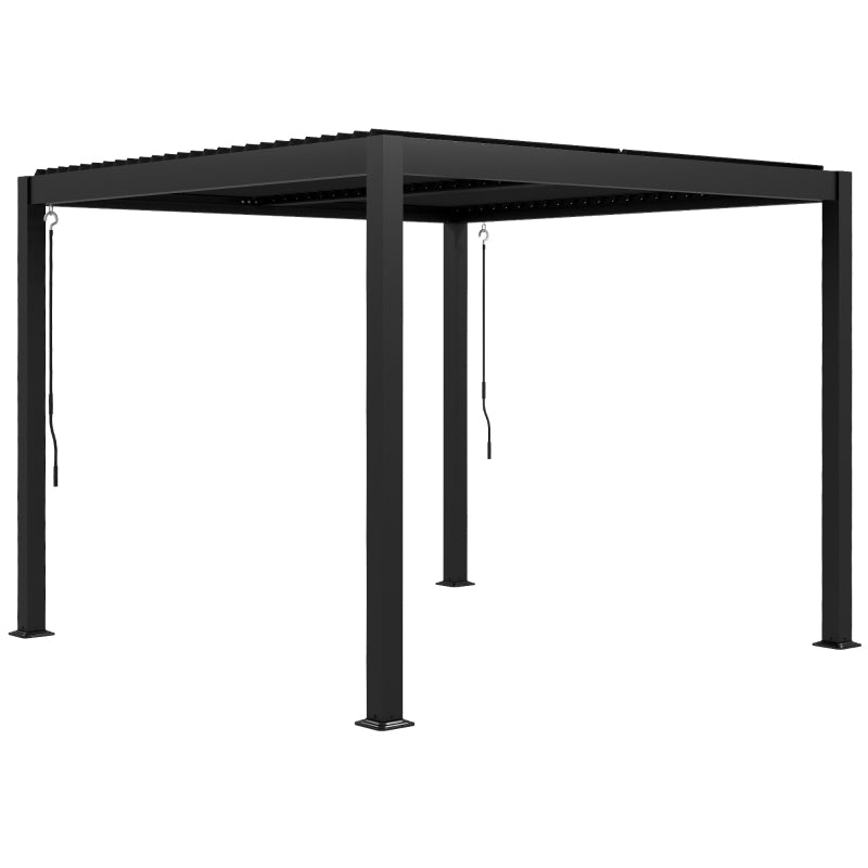 Outsunny 3x3m Pergola Bioclimatique Aluminium Toit Orientable