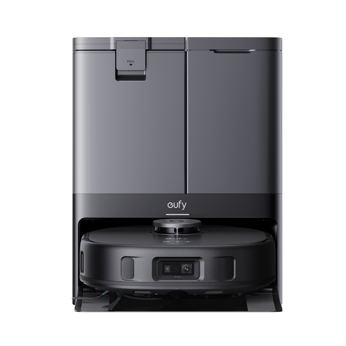 Eufy X10 Pro Omni robot aspirateur laveur avec station fond blanc